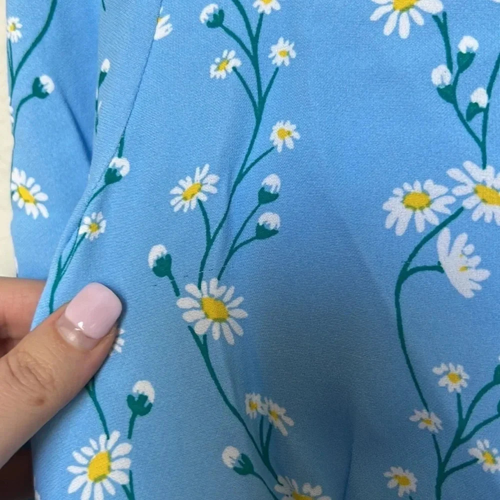 Draper James Blue Daisy Floral Rosslyn Dress 3/4 Sleeves - Picture 6 of 10